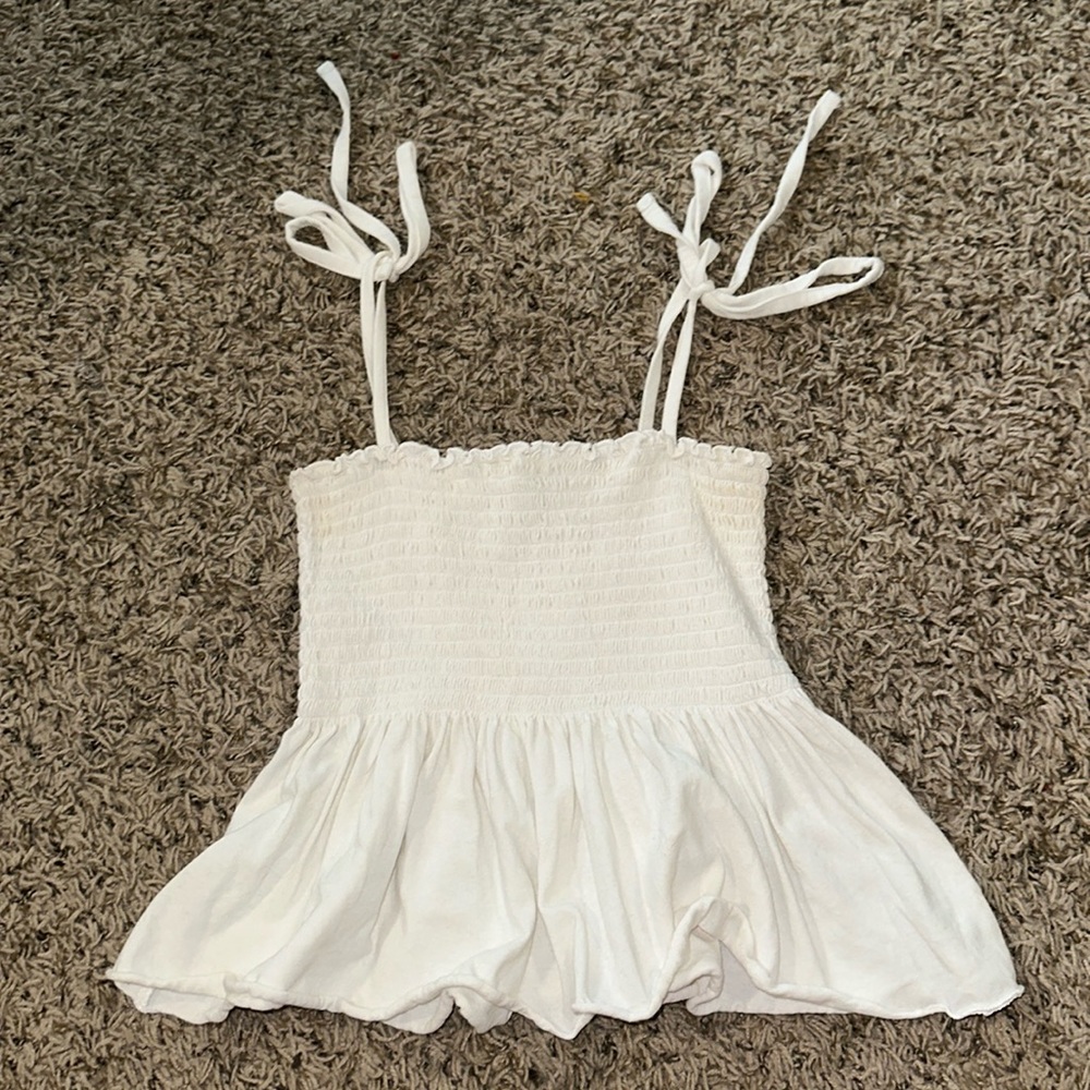 forever 21 white flowy top